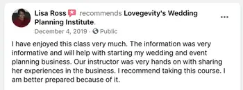 5-star review from wedding planner
