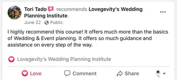 5-star review from wedding planner